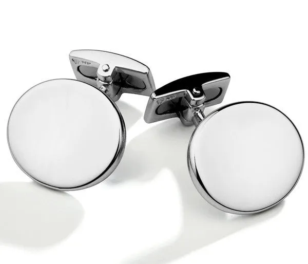 Hoxton Sterling Silver Oval Cufflinks D