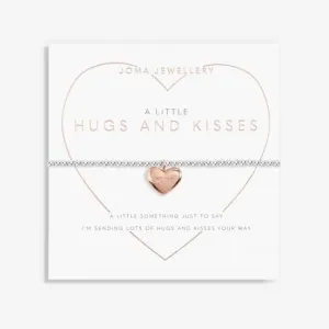Hugs And Kisses Silver Rose Gold 17.5cm Stretch Bracelet 6083