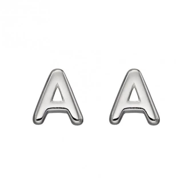 Initial A Sterling Silver Stud Earrings E6018