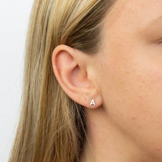 Initial A Sterling Silver Stud Earrings E6018
