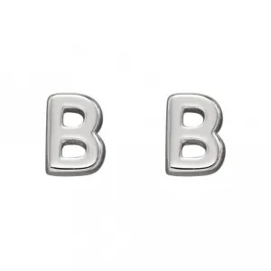 Initial B Sterling Silver Stud Earrings E6019