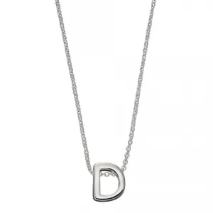 Initial D Plain Silver Initial Necklace N4431
