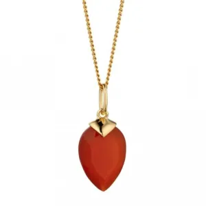 July Yellow Gold Plated Birthstone Chalcedony Stone Pendant P4981