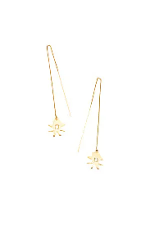 Karen Walker - 9ct Yellow Gold Thread Earrings Daisy