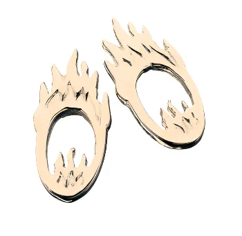 Karen Walker Mini Flaming Hoop Studs - 9ct Gold