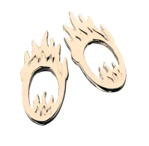 Karen Walker Mini Flaming Hoop Studs - 9ct Gold