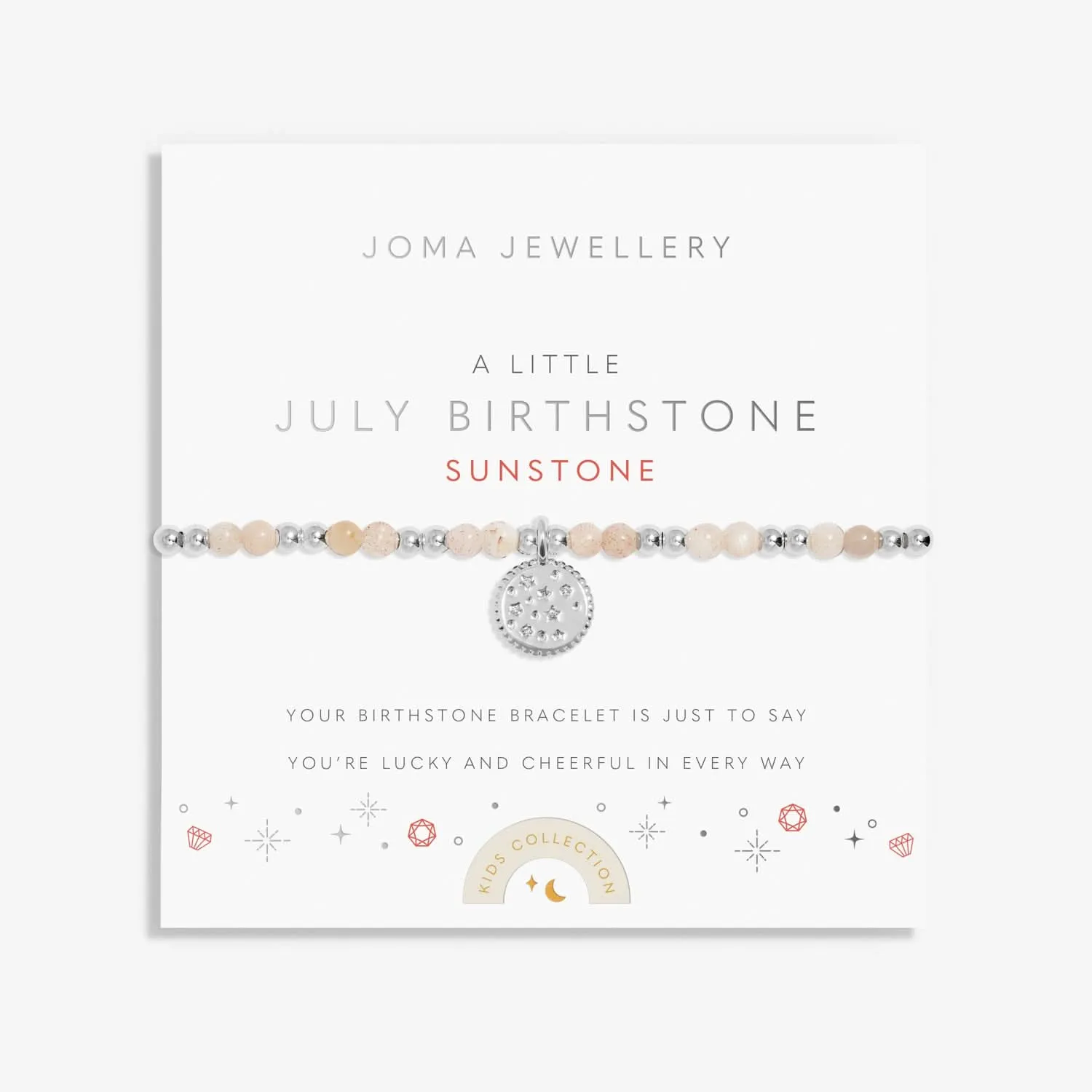 Kids A Little July Birthstone Silver Plated Bracelet C788