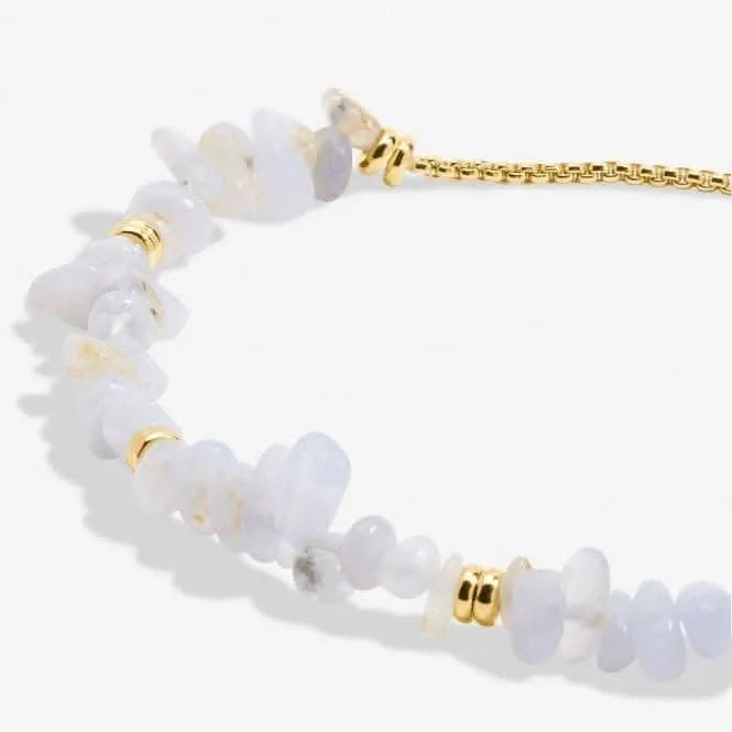 Mainfestones Blue Agate Gold Plated 24.5cm Adjustable Bracelet 6893
