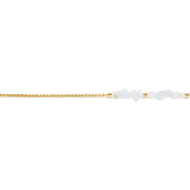 Mainfestones Blue Agate Gold Plated 24.5cm Adjustable Bracelet 6893