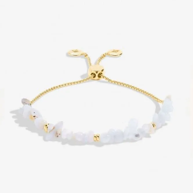 Mainfestones Blue Agate Gold Plated 24.5cm Adjustable Bracelet 6893
