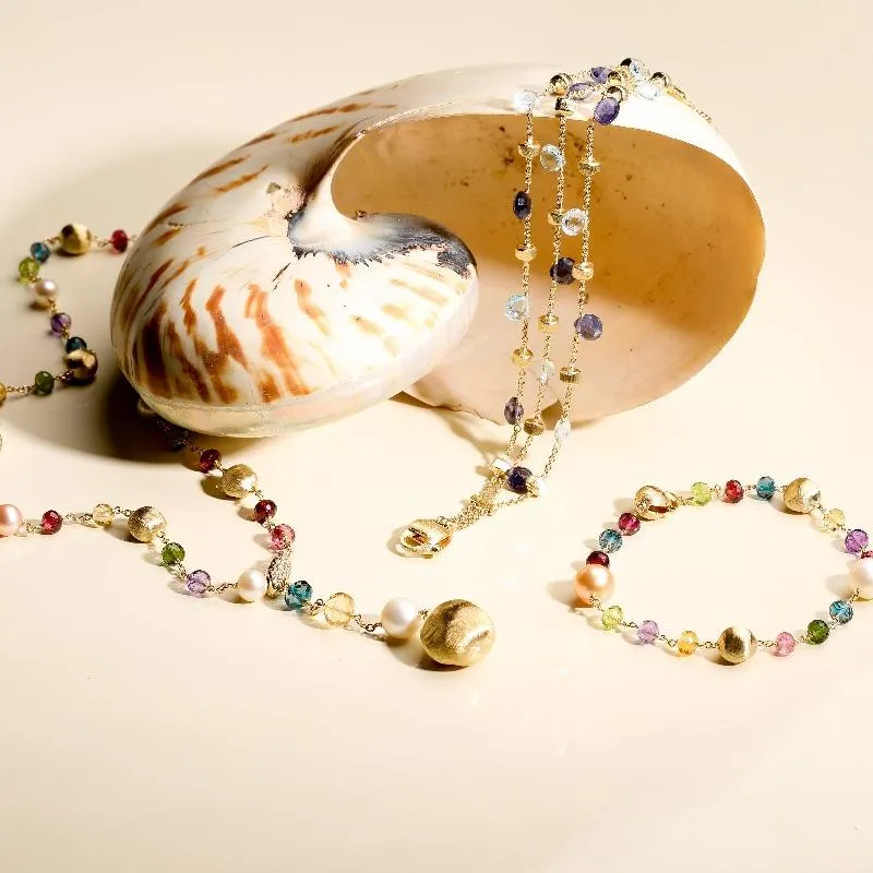 Marco Bicego Africa 18ct Yellow Gold Mixed Stone Bracelet D