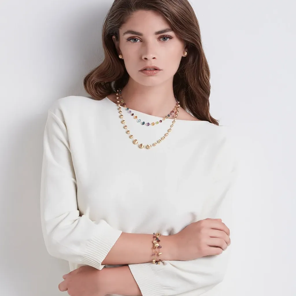 Marco Bicego Africa 18ct Yellow Gold Mixed Stone Bracelet