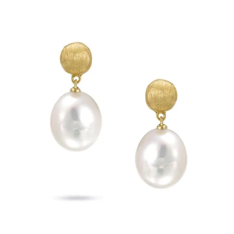 Marco Bicego Africa 18ct Yellow Gold Pearl Drop Earrings