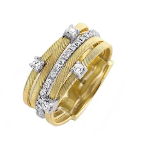 Marco Bicego Goa 18ct Yellow Gold 0.25ct Diamond Crossover Ring