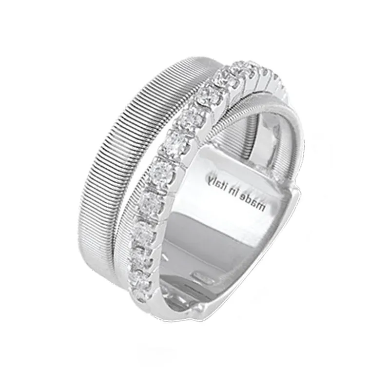Marco Bicego Masai 18ct White Gold 0.39ct Diamond Three Strand Ring