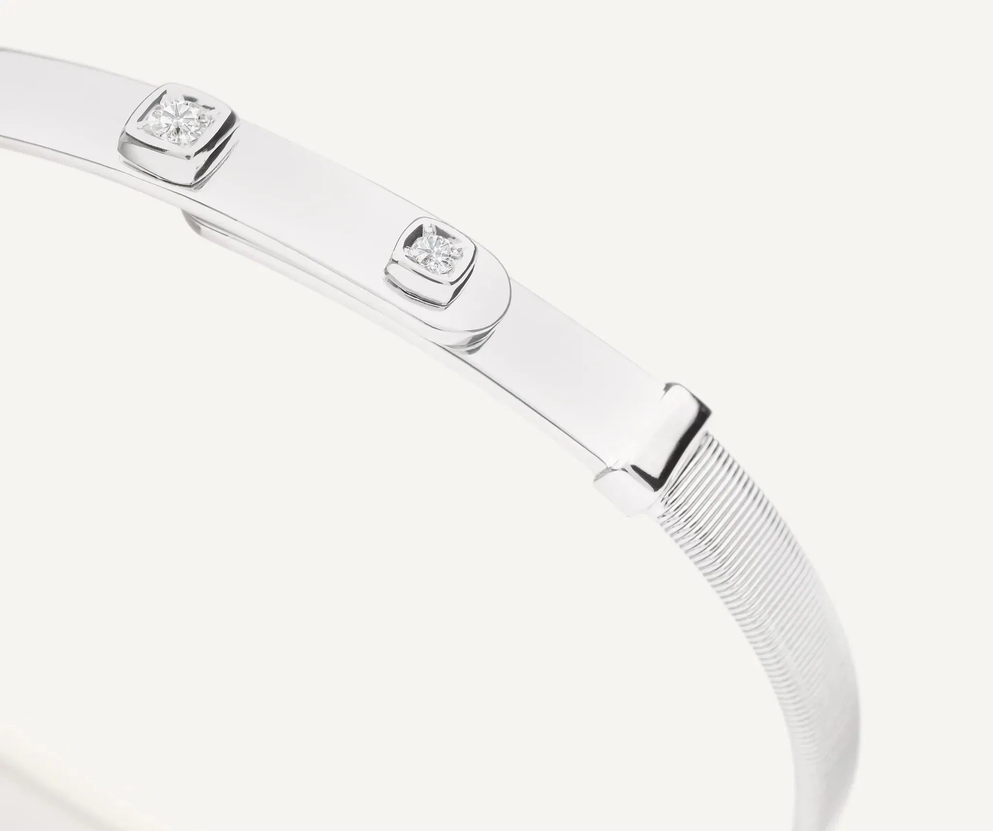 Marco Bicego Masai 18ct White Gold Coil 0.09ct Diamond Bangle