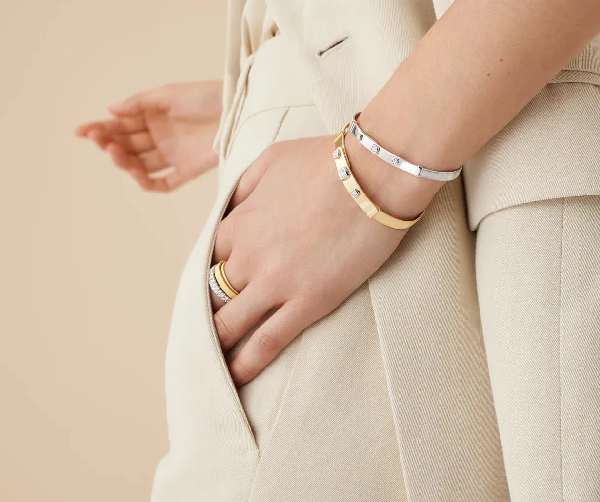 Marco Bicego Masai 18ct White Gold Coil 0.09ct Diamond Bangle