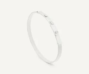 Marco Bicego Masai 18ct White Gold Coil 0.09ct Diamond Bangle
