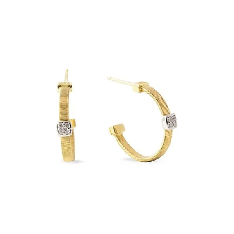 Marco Bicego Masai 18ct Yellow Gold 0.14ct Diamond Hoop Earrings D