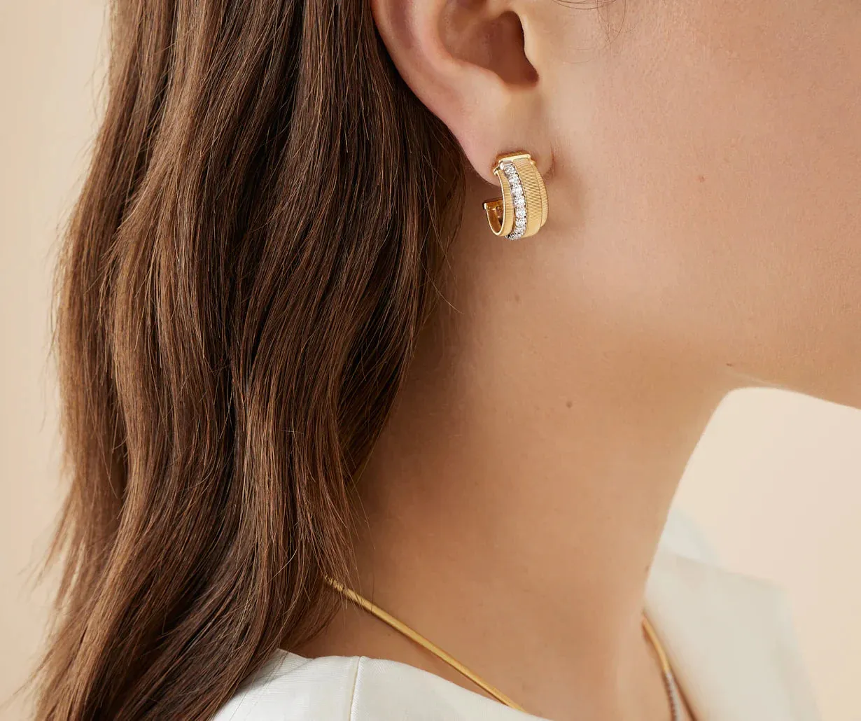 Marco Bicego Masai 18ct Yellow Gold Coil 0.44ct Diamond Earrings