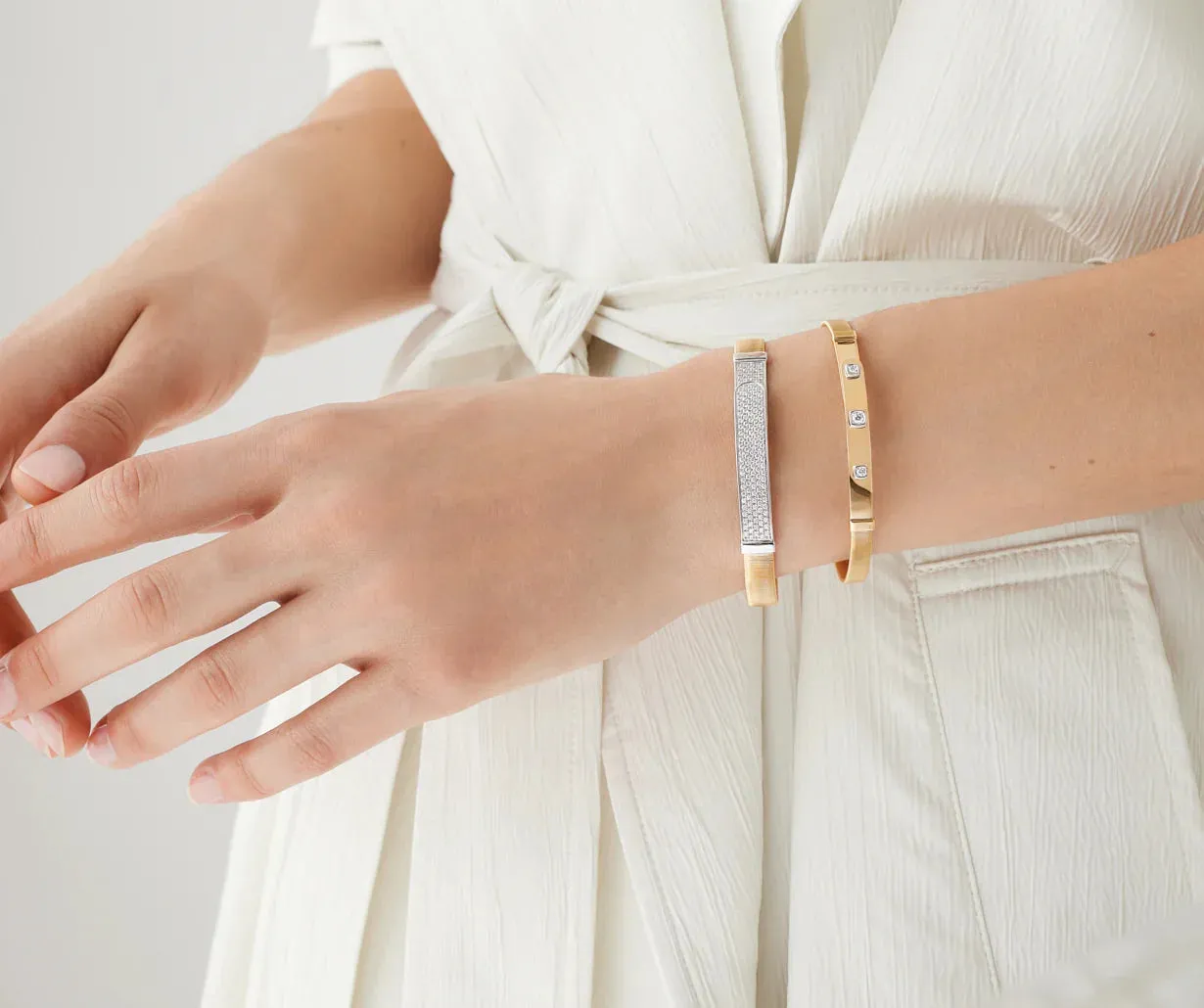 Marco Bicego Masai 18ct Yellow Gold Coil 0.85ct Diamond Bangle