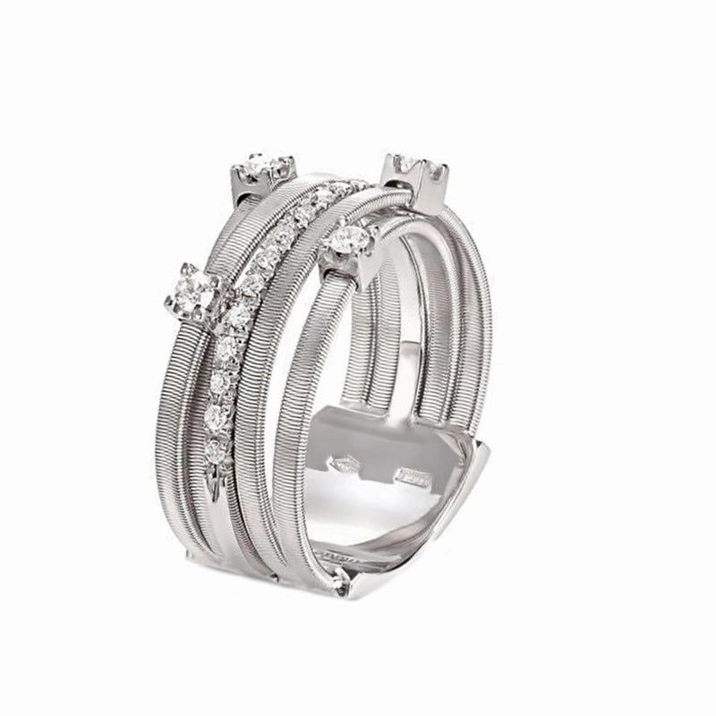 Marco Bicego Goa 18ct White Gold 0.25ct Diamond Crossover Ring