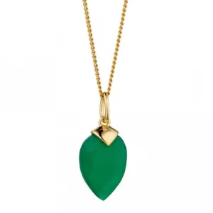 May Yellow Gold Plated Birthstone Chalcedony Stone Pendant P4979