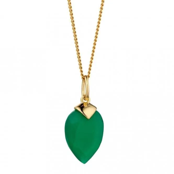 May Yellow Gold Plated Birthstone Chalcedony Stone Pendant P4979
