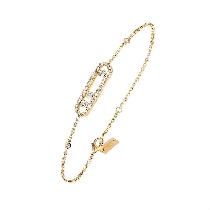 Messika Baby Move Pave 18ct Yellow Gold 0.30ct Diamond Bracelet