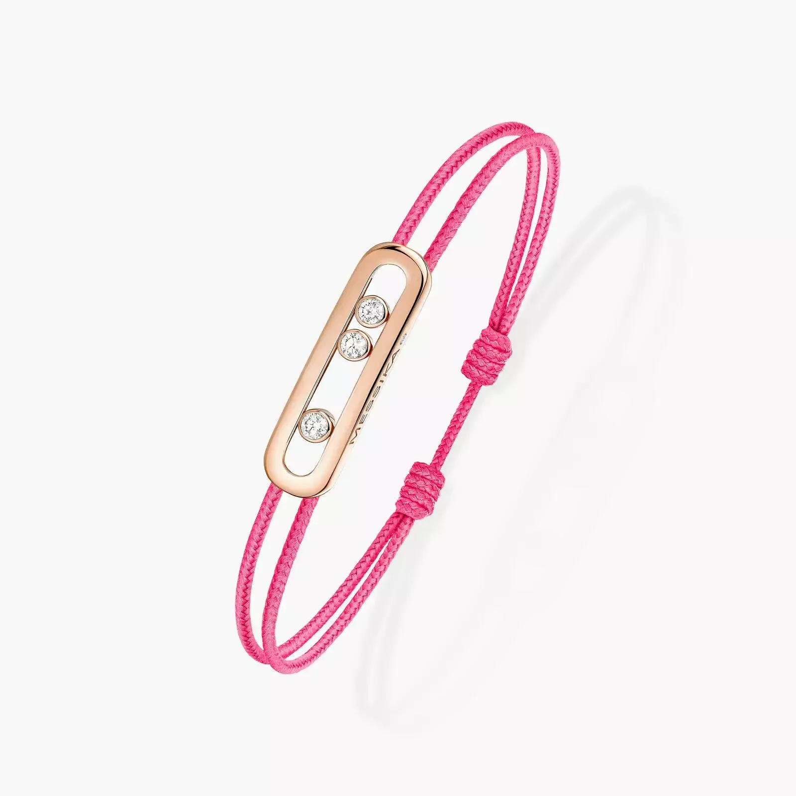 Messika Care(s) 18ct Rose Gold & Diamond Pink Cord Bracelet