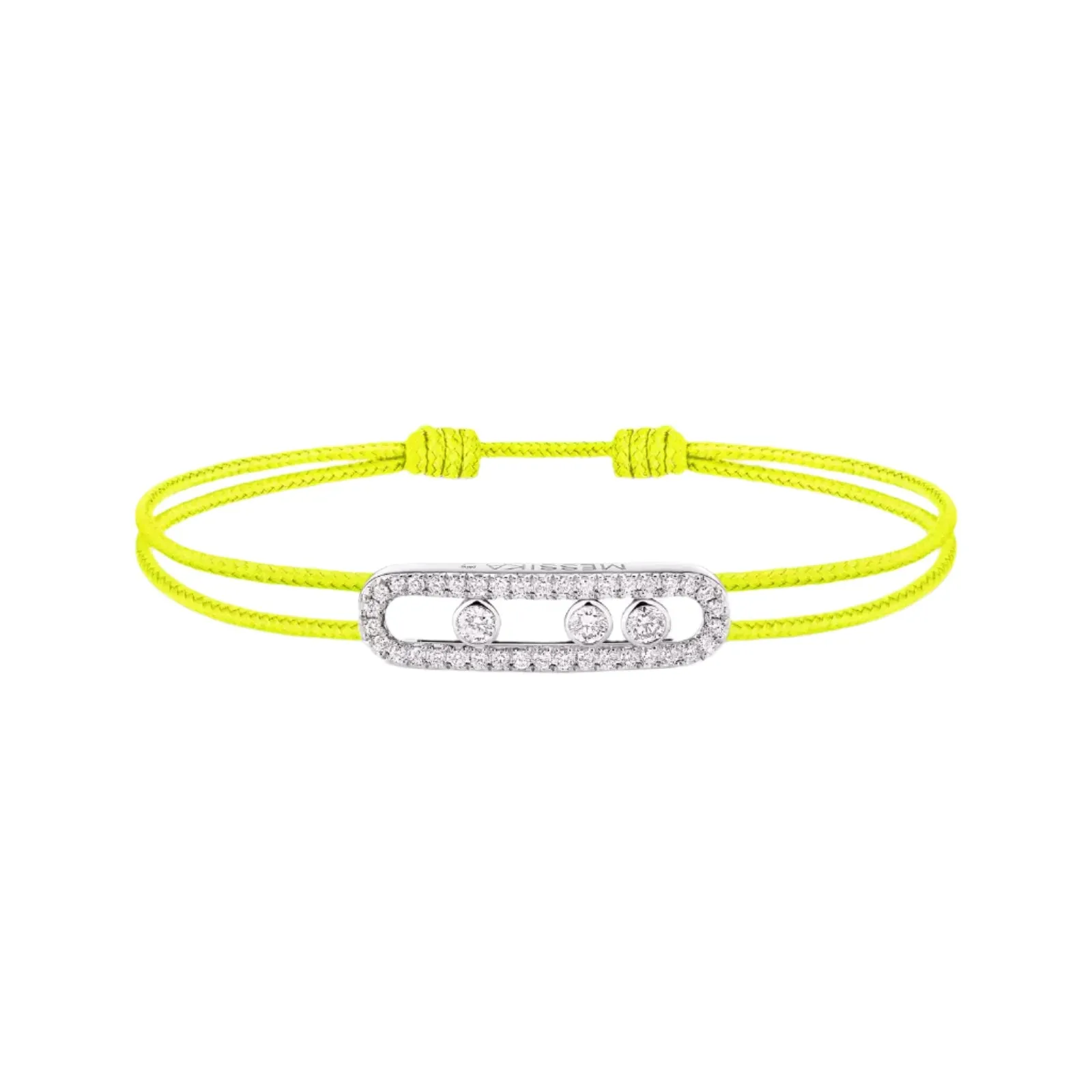 Messika Care(s) 18ct White Gold & 0.26ct Diamond Yellow Cord Pav Bracelet