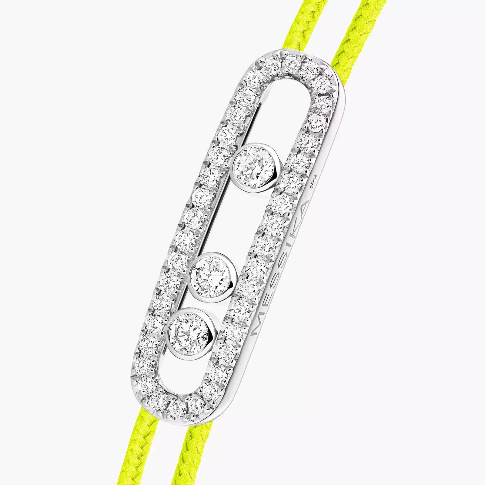 Messika Care(s) 18ct White Gold & 0.26ct Diamond Yellow Cord Pav Bracelet