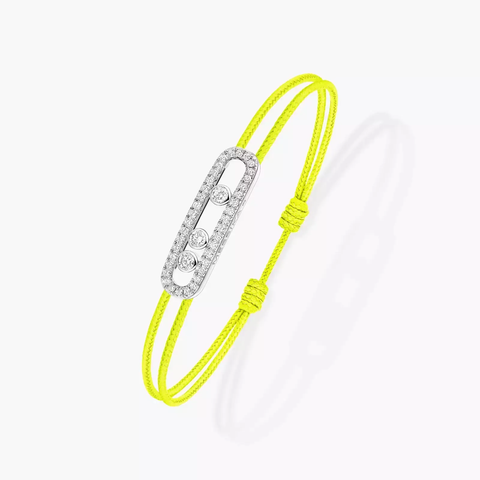 Messika Care(s) 18ct White Gold & 0.26ct Diamond Yellow Cord Pav Bracelet