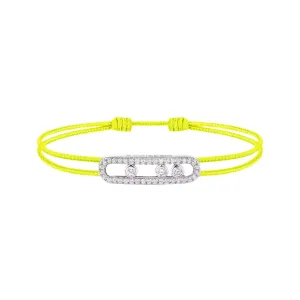 Messika Care(s) 18ct White Gold & 0.26ct Diamond Yellow Cord Pav Bracelet