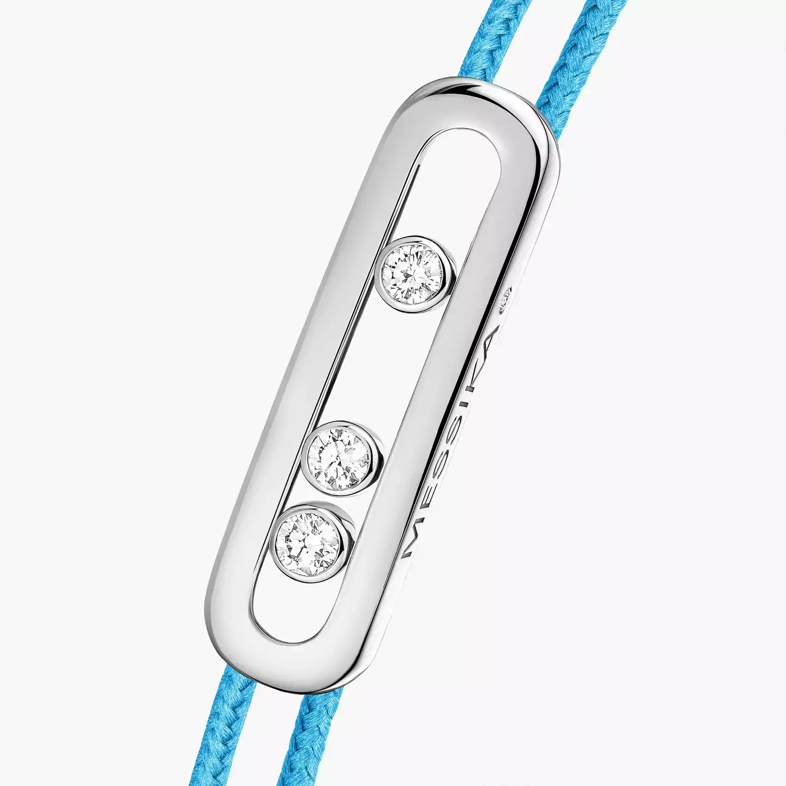 Messika Care(s) 18ct White Gold & Diamond Blue Cord Bracelet