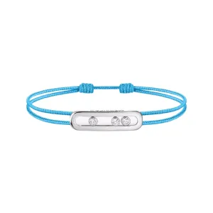 Messika Care(s) 18ct White Gold & Diamond Blue Cord Bracelet