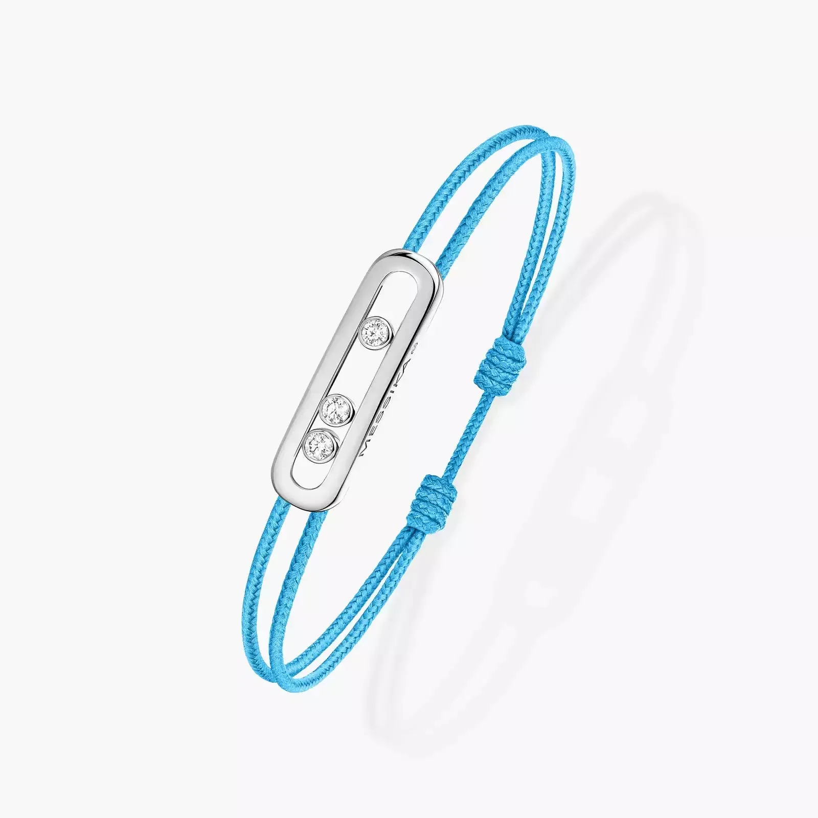 Messika Care(s) 18ct White Gold & Diamond Blue Cord Bracelet