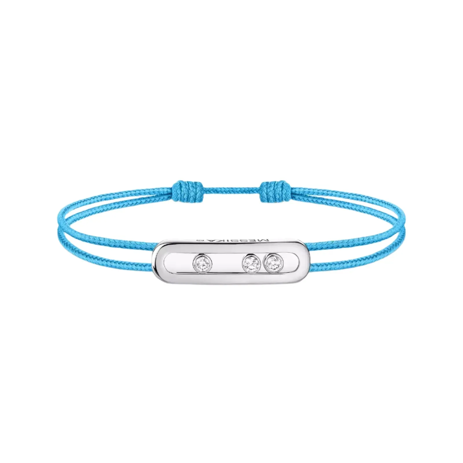 Messika Care(s) 18ct White Gold & Diamond Blue Cord Bracelet