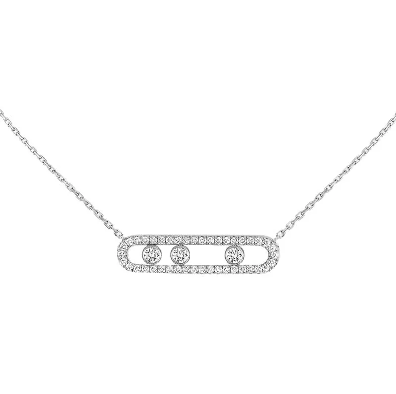Messika Move 18ct White Gold 0.65ct Diamond Pave Necklace