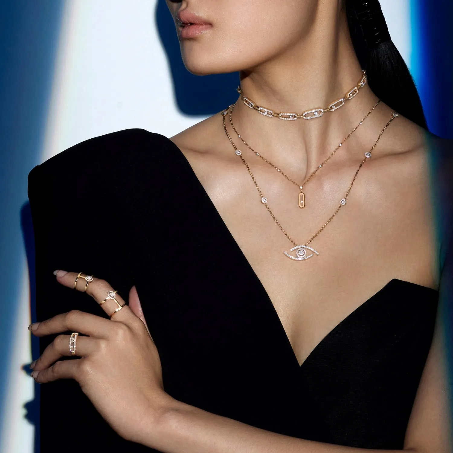 Messika Move Link 18ct White Gold 1.70ct Diamond Multi Choker
