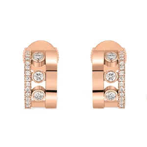 Messika Move Romane 18ct Rose Gold 0.29ct Diamond Mini Hoop Earrings