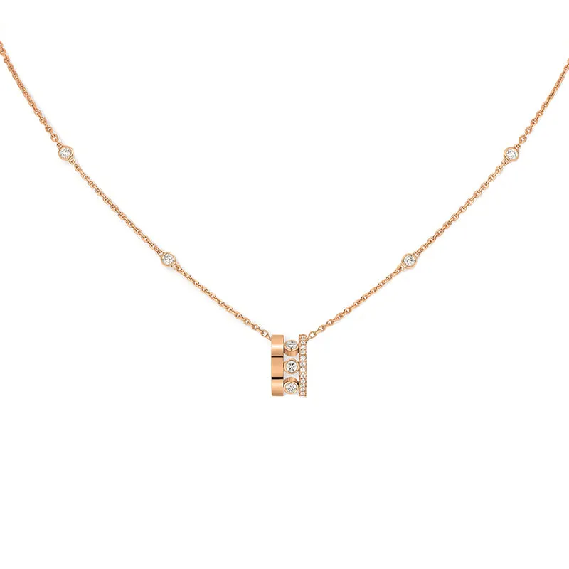 Messika Move Romane 18ct Rose Gold 0.32ct Diamond Necklace