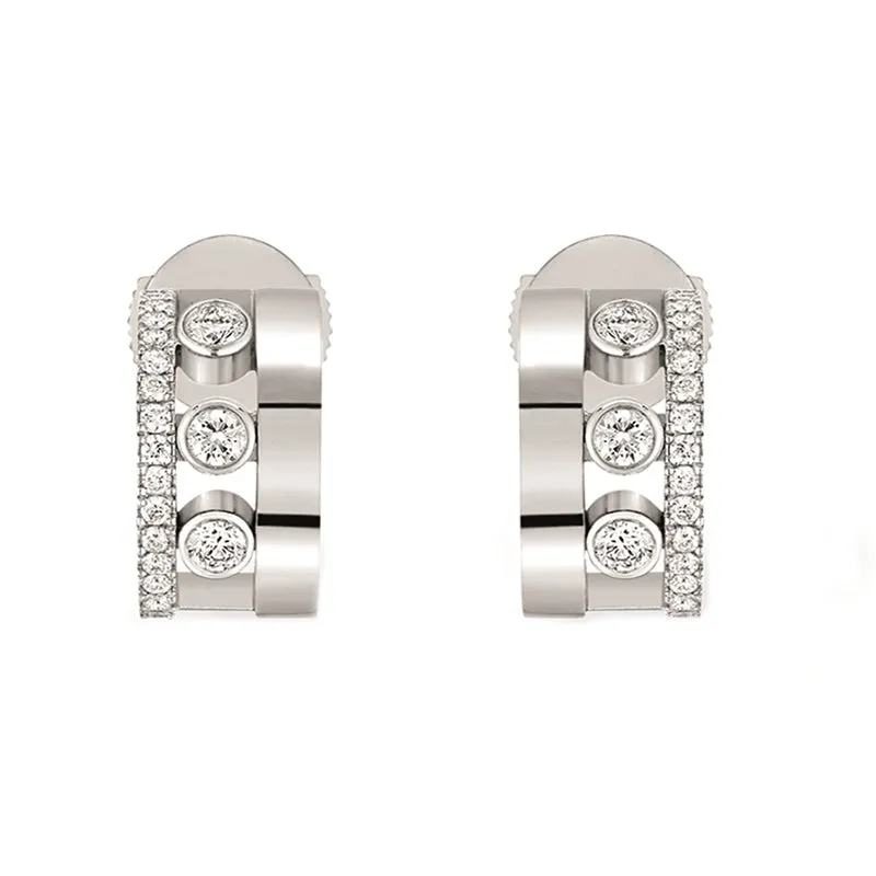 Messika Move Romane 18ct White Gold 0.29ct Diamond Mini Hoop Earrings