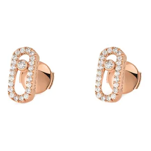 Messika Move Uno 18ct Rose Gold 0.18ct Diamond Stud Earrings