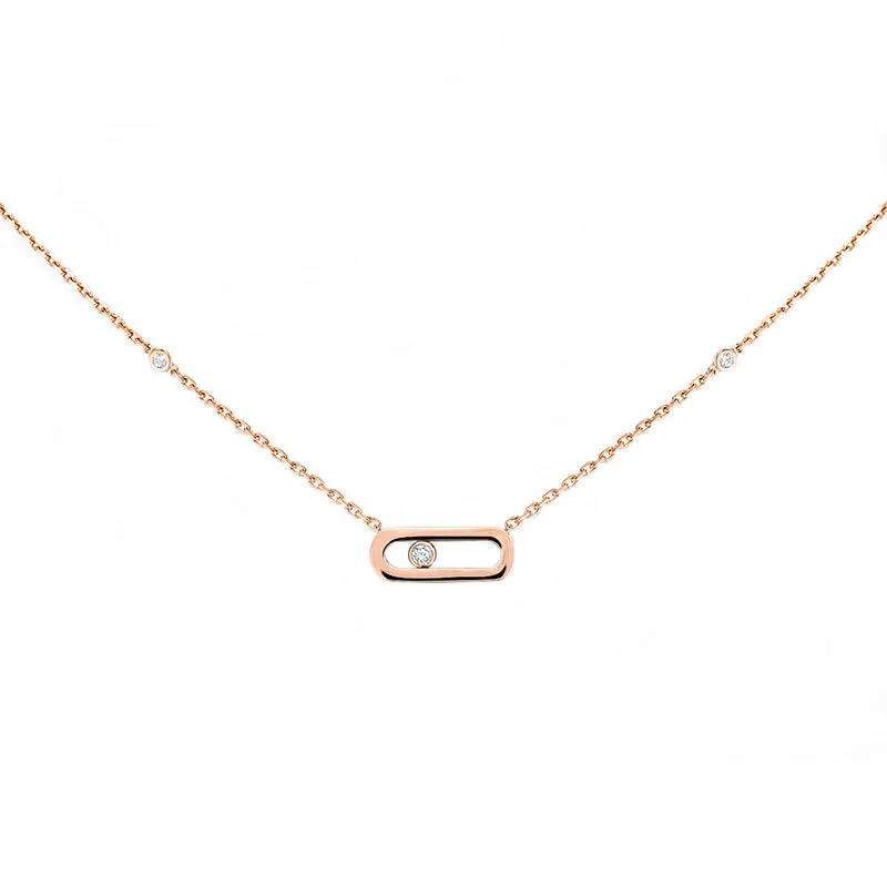 Messika Move Uno 18ct Rose Gold Diamond Necklace