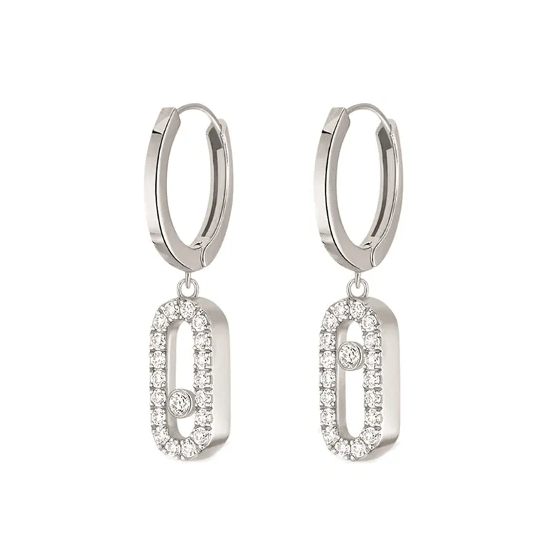 Messika Move Uno 18ct White Gold 0.19ct Diamond Hoop Earrings