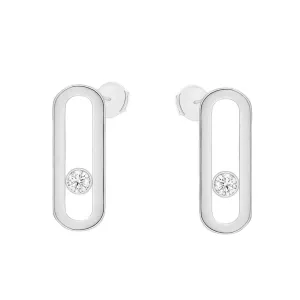 Messika Move Uno 18ct White Gold Diamond Stud Earrings