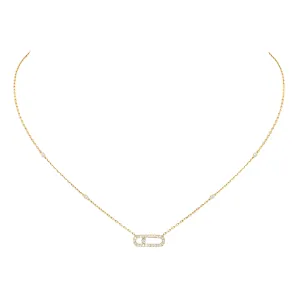 Messika Move Uno Pave 18ct Yellow Gold 0.20ct Diamond Necklace