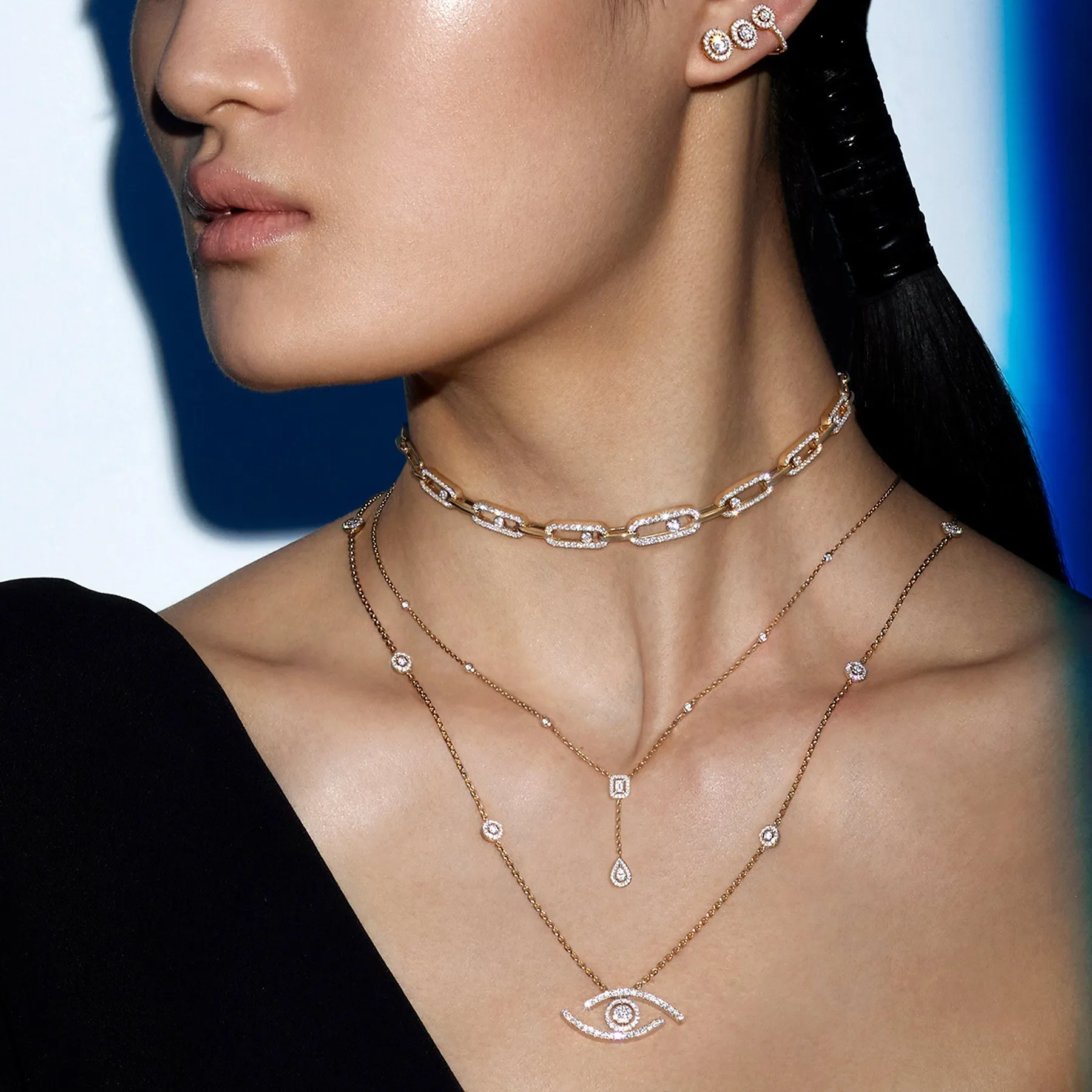 Messika My Twin 18ct Yellow Gold 0.35ct Diamond Tie Necklace