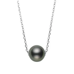 Mikimoto 18ct White Gold 10 - 11mm Black South Sea Pearl Necklace